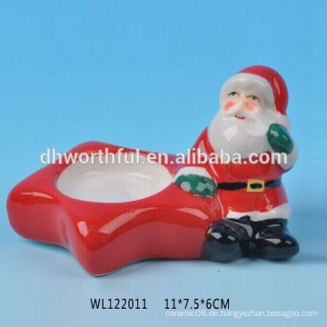 Weihnachts-Design Keramik Santa Claus Kerzenhalter